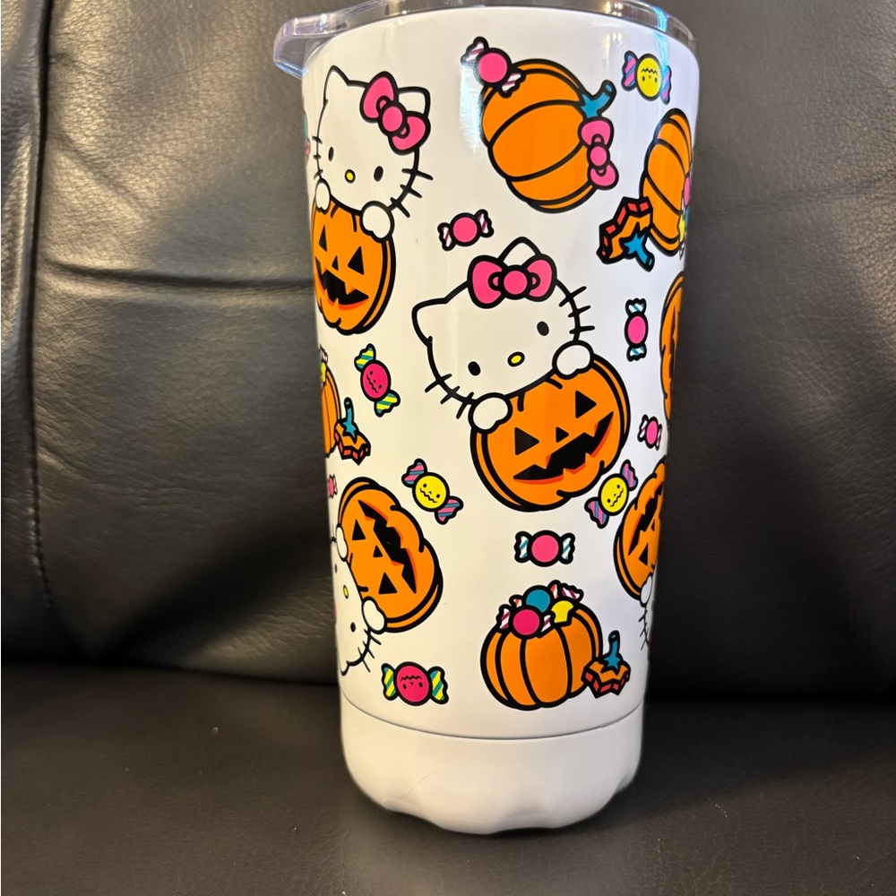 Hello Kitty Festive Stainless Steel Tumbler - White and Orange